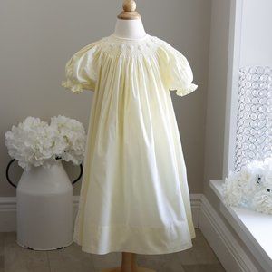 Strasburg Dress Girls Spring Wedding Smocked Yellow Bishop size 3